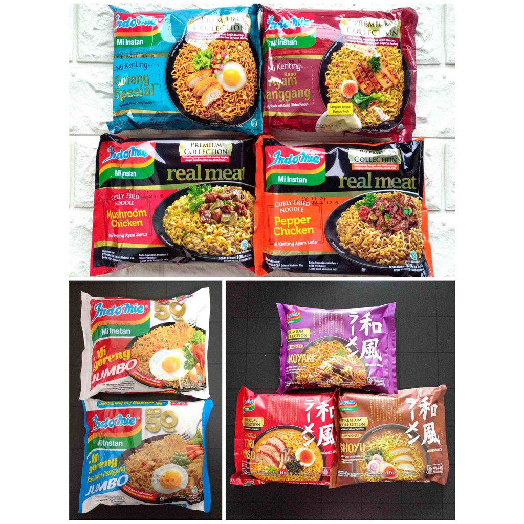 Jual Indomie Jumbo Premium Collection Real Meat Mi Mie Instan Keriting