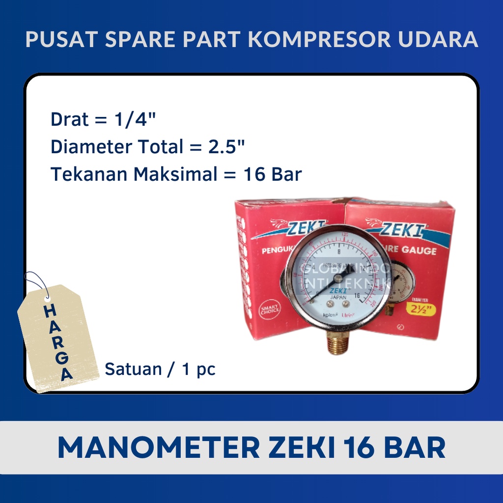 Jual Meteran Angin Manometer Pressure Gauge Alat Pengukur Tekanan ...