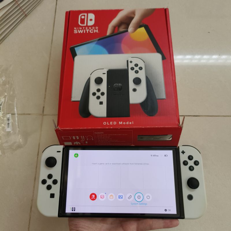 Jual Nintendo Switch OLED Model Version White Putih Preloved Fullset ...