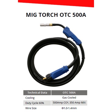 Jual WINTECH MIG TORCH OTC 500A 3 METER / STANG LAS OTC 500A | Shopee ...