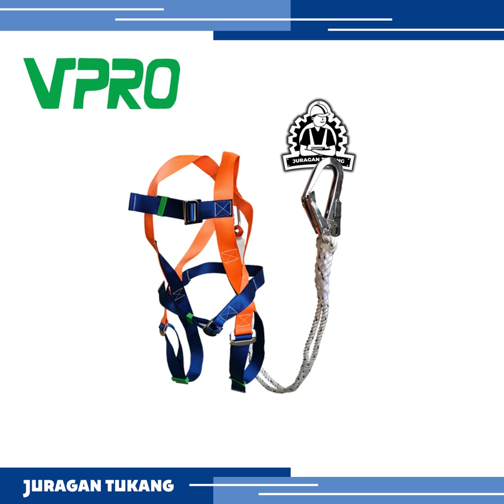 Jual Full Body Harness Fall Protection Single Hook Besar Double Line ...