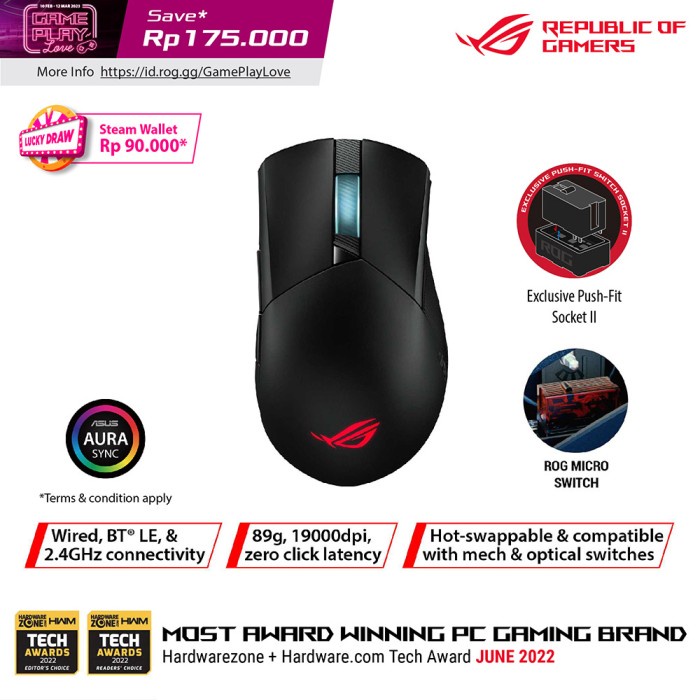 Jual Moga Asus Rog Gladius Iii Wireless Classic Asymmetrical Gaming ...