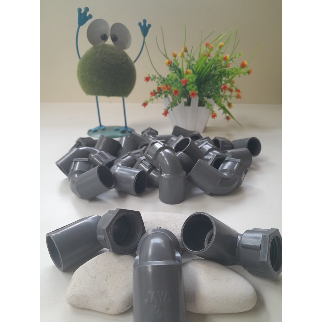 Jual FAUCET KNEE PVC JAYA TS 1/2" INCH FITTING PIPA ELBOW SOK DRAT