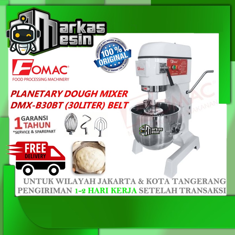 Jual Planetary Mixer 30 Liter DMX-B30BT FOMAC BELT MODEL Mixer Roti ...