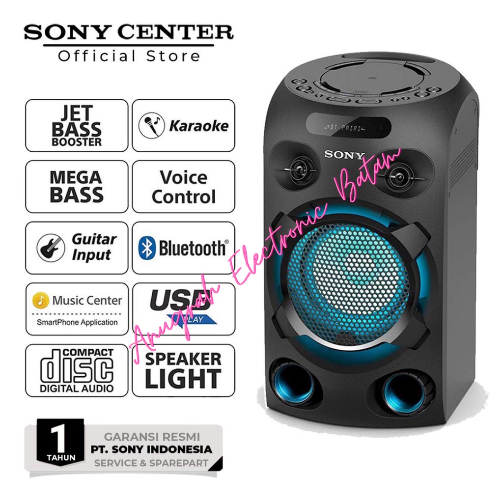 Sony Karaoke Bluetooth Speaker Hifi High Power Audio System MHC-V02 BATAM