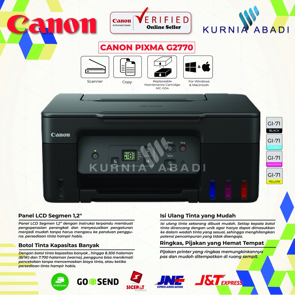 Jual Printer Canon Pixma G2770 G 2770 Print Scan Copy Shopee Indonesia 4201