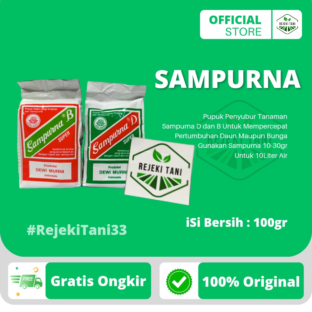 Jual Pupuk Penyubur Tanaman Sampurna Buah Sampurna Daun 100 Gram Cocok ...