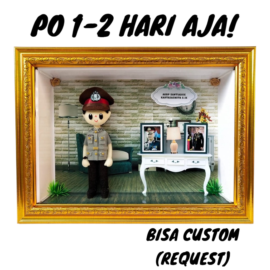 Jual Kado Kenaikan Pangkat Profesi Polisi Frame 3D 21x30 Cm ...