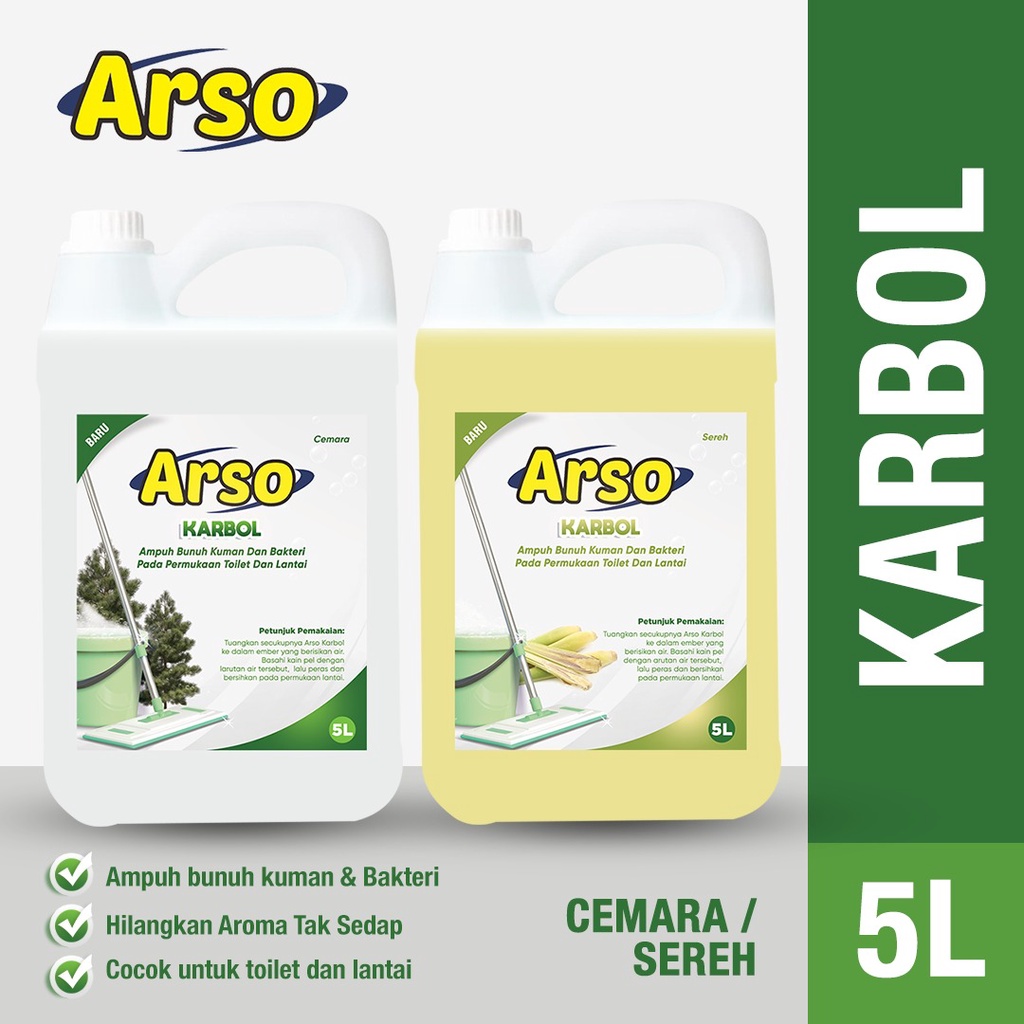 Jual Arso Karbol 5 Liter Sereh Cemara Premium Pembersih Kuman