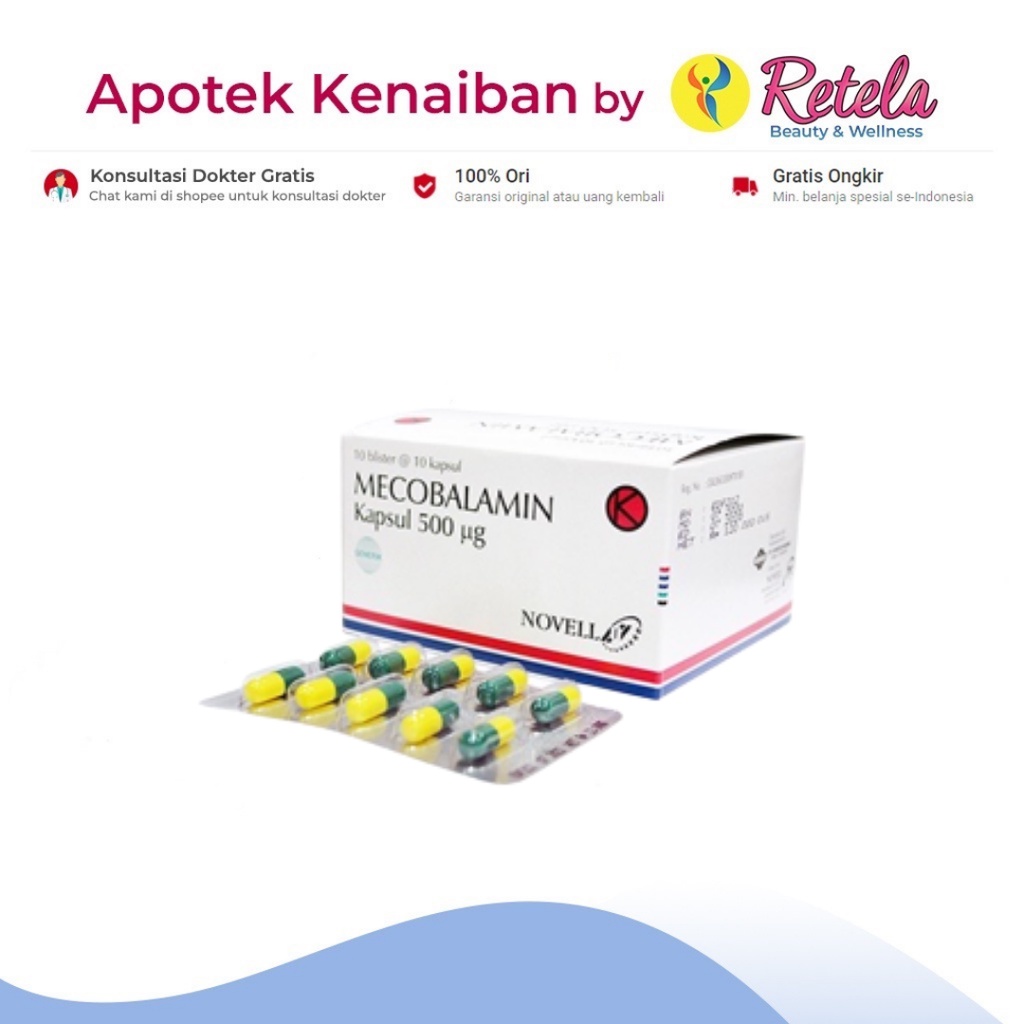 Jual MECOBALAMIN 500MG 1 STRIP 10 CAPSUL NOVELL | Shopee Indonesia