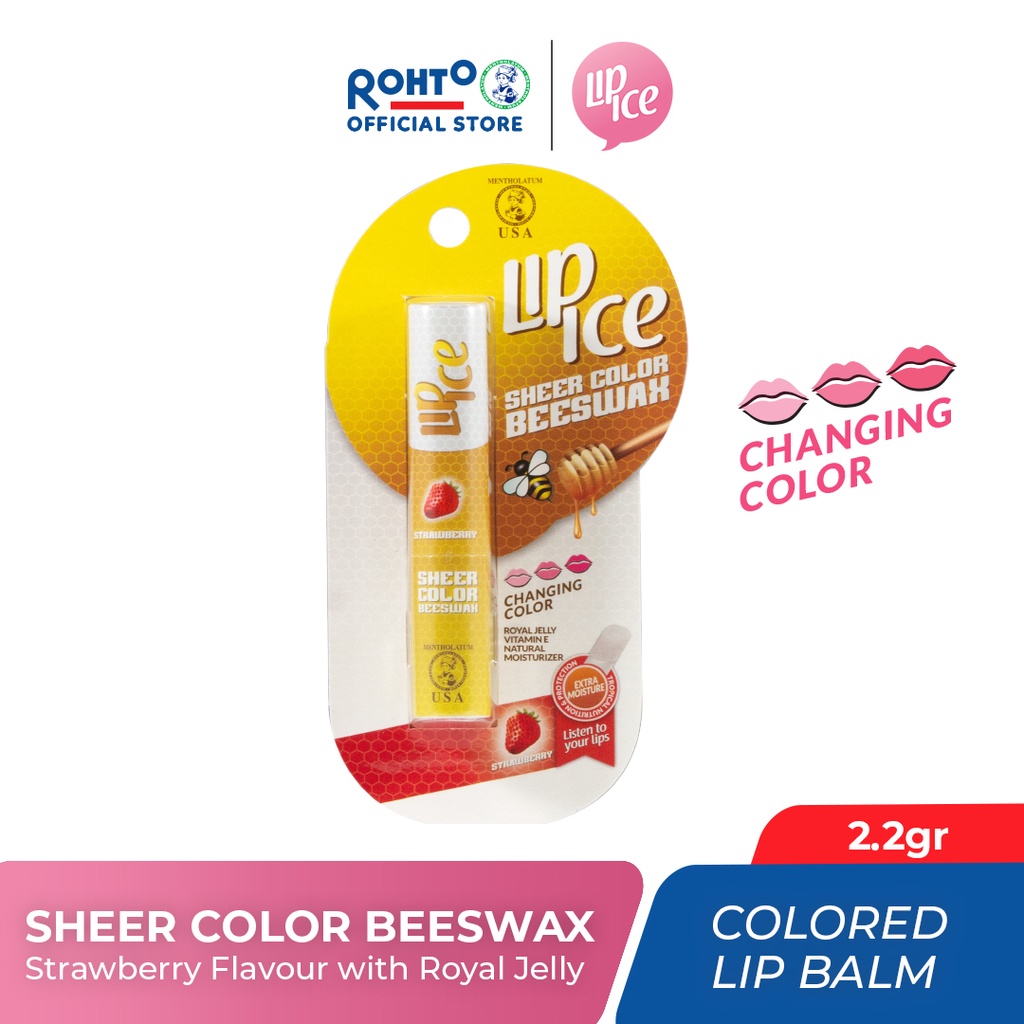 Jual Lip Ice Sheer Color Beeswax Strawberry 2.2gr (Extra moisture on