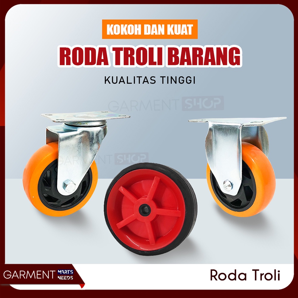 Jual RODLLEY - Roda Troli Barang 3,5 Inch RakTroli Ban Karet Dorongan ...