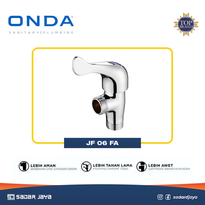 Jual Onda Jf 06 Fa Stop Kran Toilet Katup Keran Shower Angle Valve 1