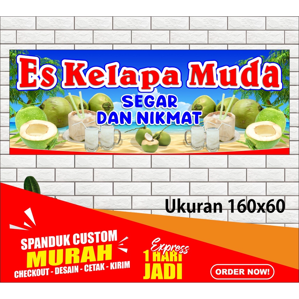 Jual Spanduk Es Kelapa Muda Banner Es Kelapa Muda Spanduk Es Kelapa