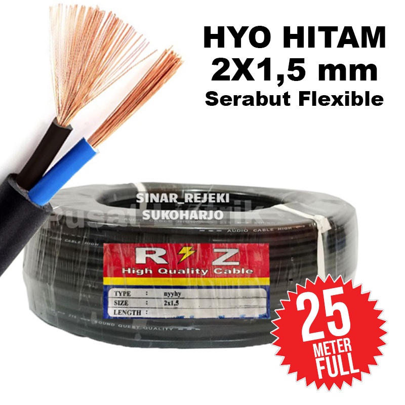 Jual Kabel Listrik Nym Hyo 2x15 Hitam Serabut Nyyhy Hyo Hitam 1 Roll 25 Meter Full Shopee 2931