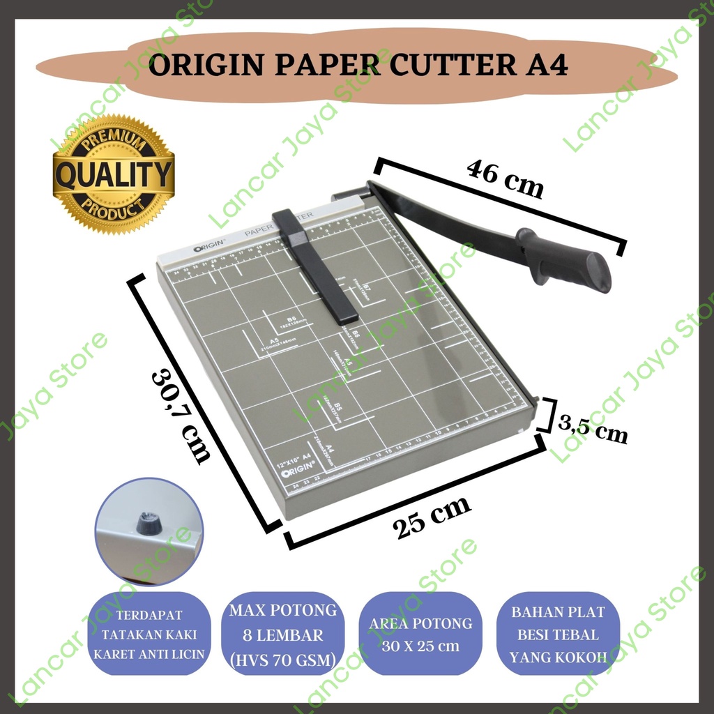 Jual Alat Pemotong Kertas Paper Cutter Origin A4 Abu Abu Shopee