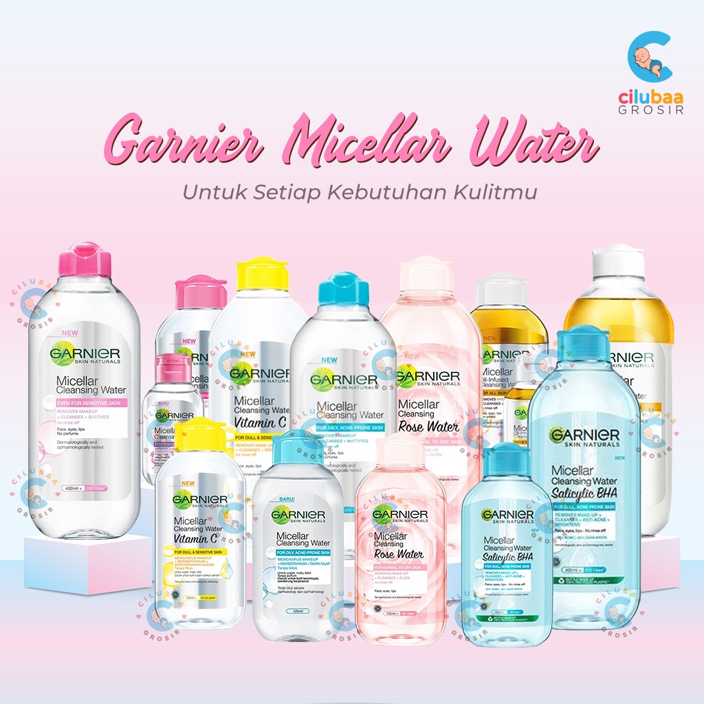 Jual Garnier Micellar Cleansing Water Pink Blue Bipase Oil Vit