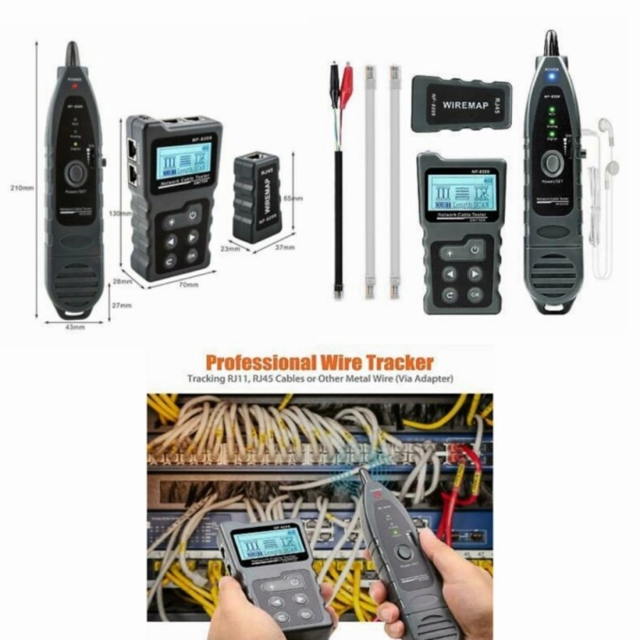 Jual Wire tracker tracer cable tester noyafa rj11 lan rj45 cat 5 6 utp ...