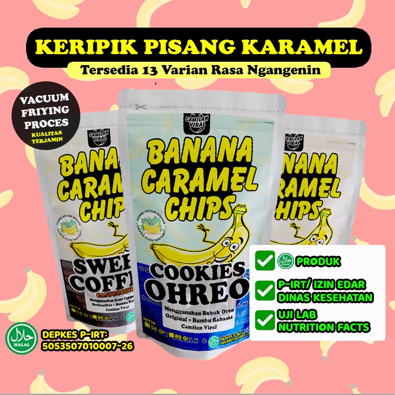 Jual BANANA CARAMEL CHIPS - KERIPIK PISANG KARAMEL 13 VARIAN RASA ...
