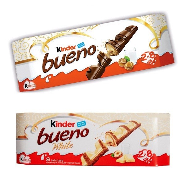 Jual KINDER Bueno Maxi Twin Bar Milk & White Chocolate Bar Cokelat ...