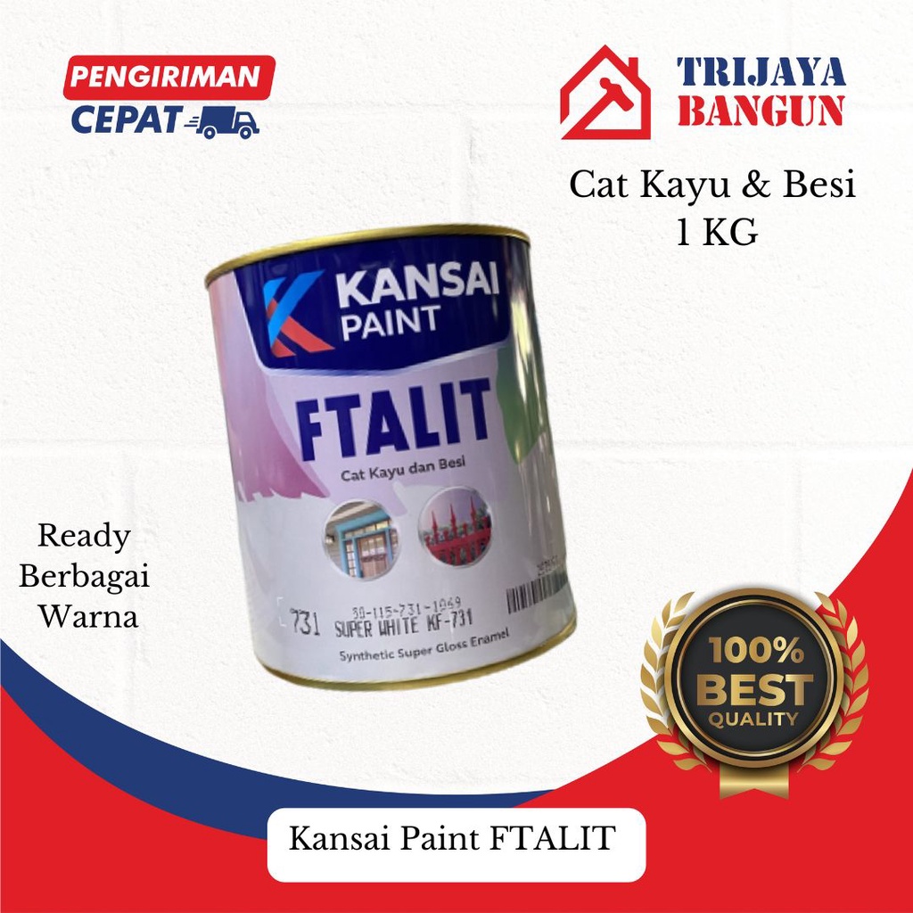 Jual Cat Kayu Besi Ftalit Kansai Paint 1Kg Warna Lengkap Putih Hitam