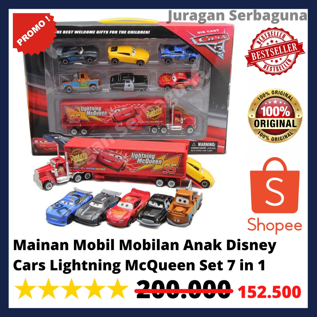 Jual Mainan Mobil Mobilan Anak Disney Cars Lightning McQueen Set 7 in 1 ...