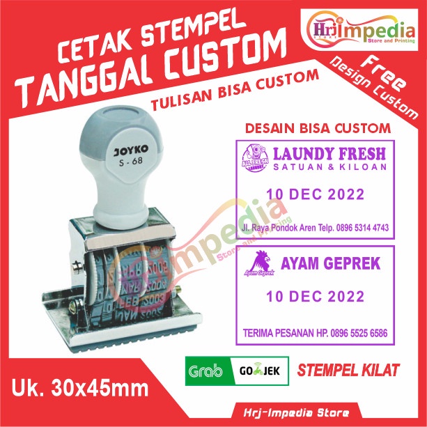 Jual Cetak Stempel Tanggal Logo Custom Cetak Stempel Tanggal Custom B Shopee Indonesia