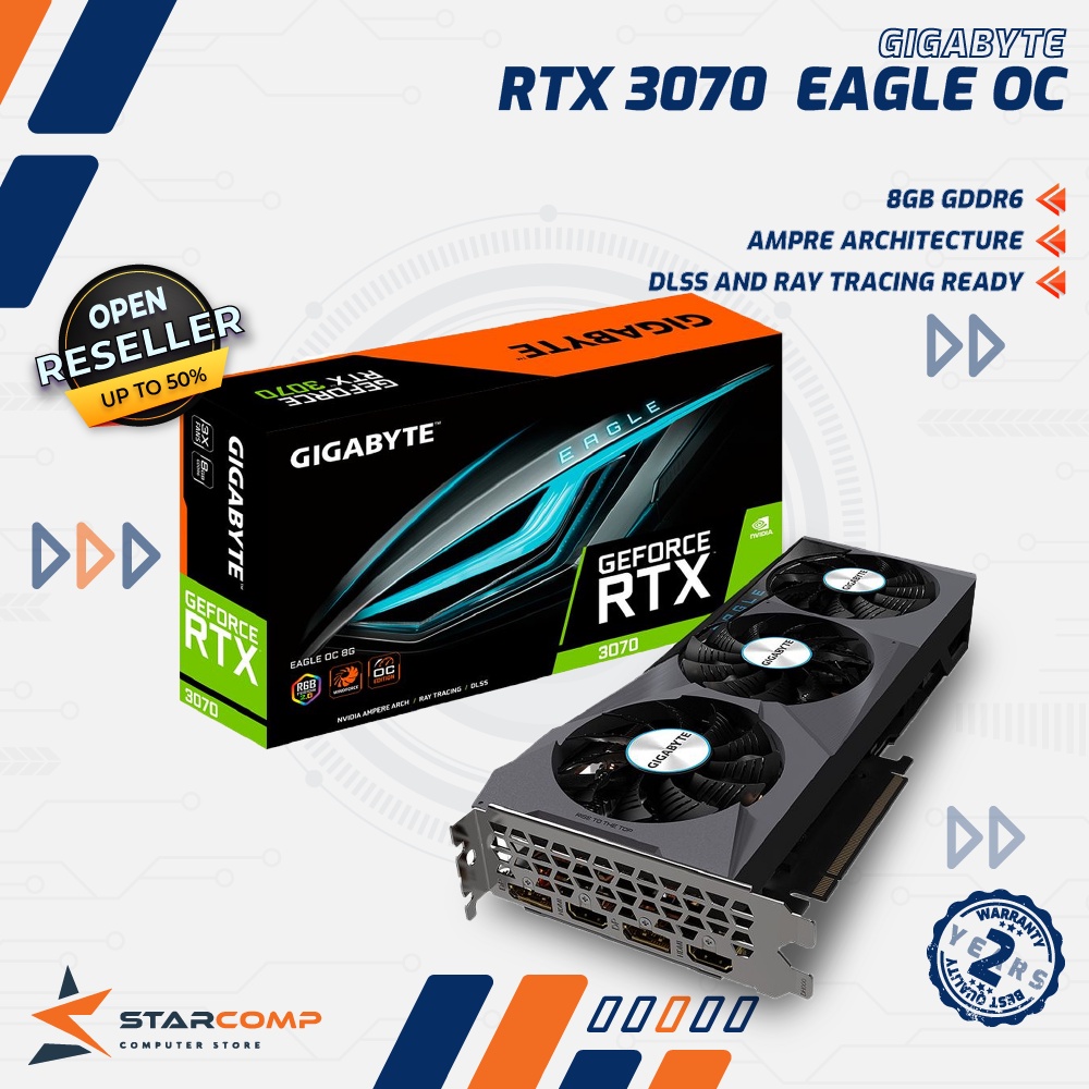 Jual GIGABYTE GeForce RTX 3070 EAGLE OC 8GB GDDR6 GV-N3070EAGLE OC-8GD ...