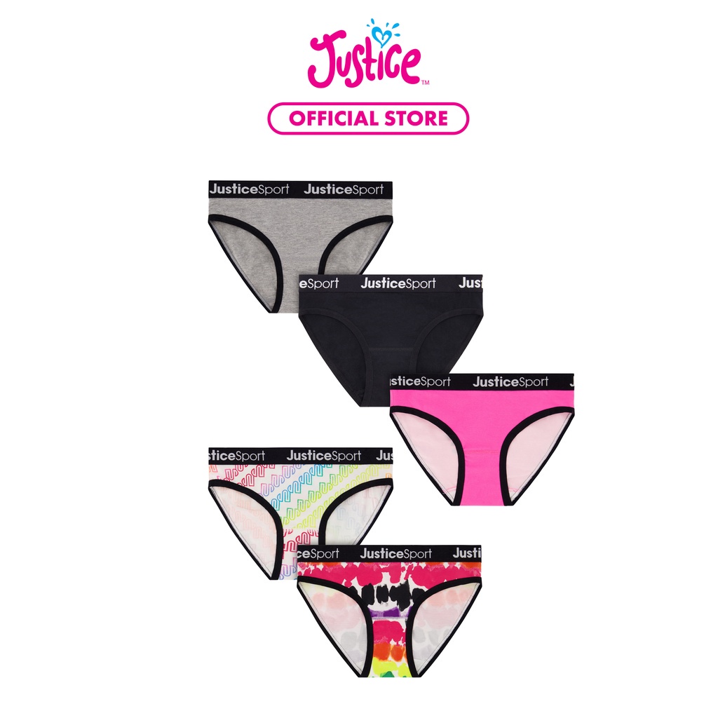 Jual Justice Girls Oh So Soft Logo Elastic Bikini 5 pk Pink