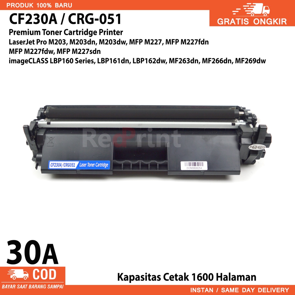Jual Toner Cartridge 30A Printer M203, MFP M227, LBP162dw, MF264dw ...