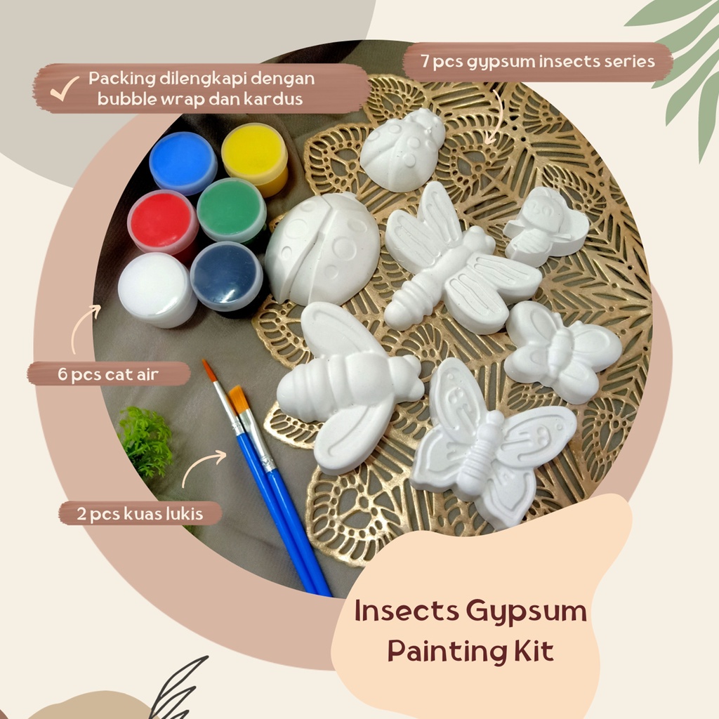 Jual Painting Kit Diy Melukis Patung Gypsum Mewarnai Gipsum Bentuk