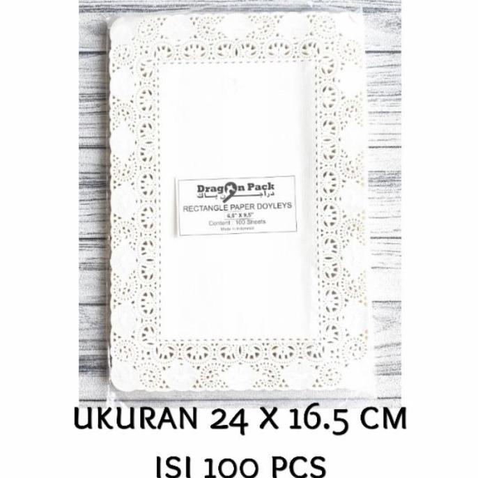 Jual KERTAS RENDA PERSEGI PANJANG FOODGRADE ALAS ROTI KUE 24X16 CM ...