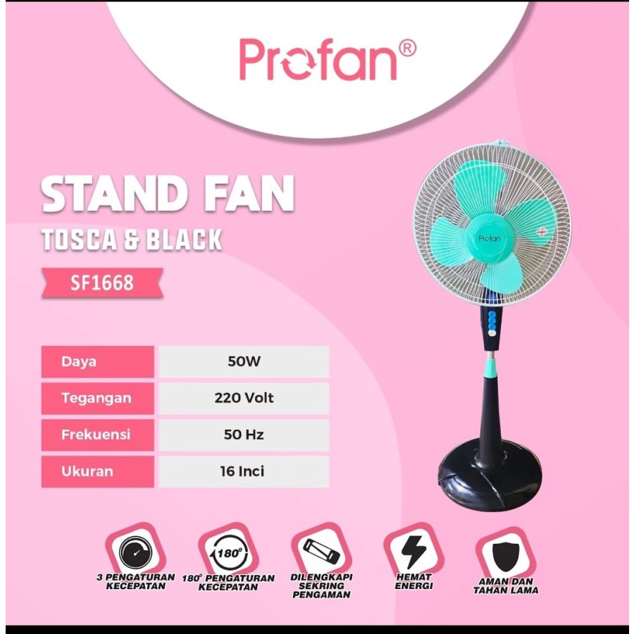 Jual Kipas Angin Berdiri Standfan Stand Fan Profan 16in 16 Inch 50w 50