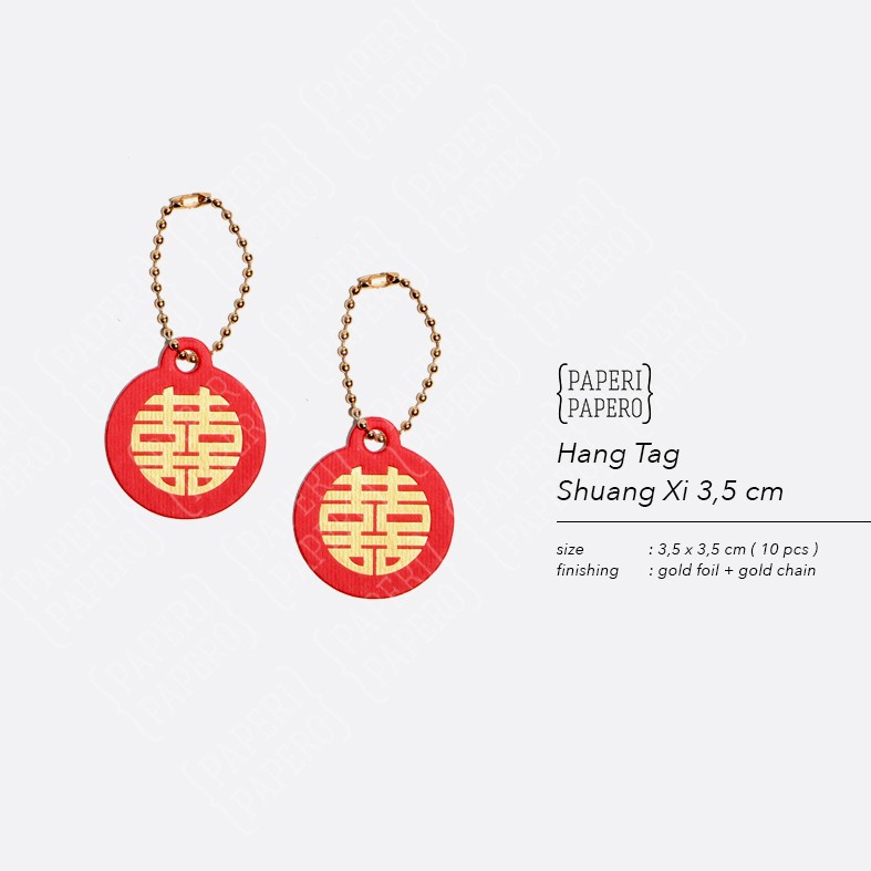 Jual Hang Tag Shuang Xi 3.5 cm Double Happiness Wedding Sangjit (10