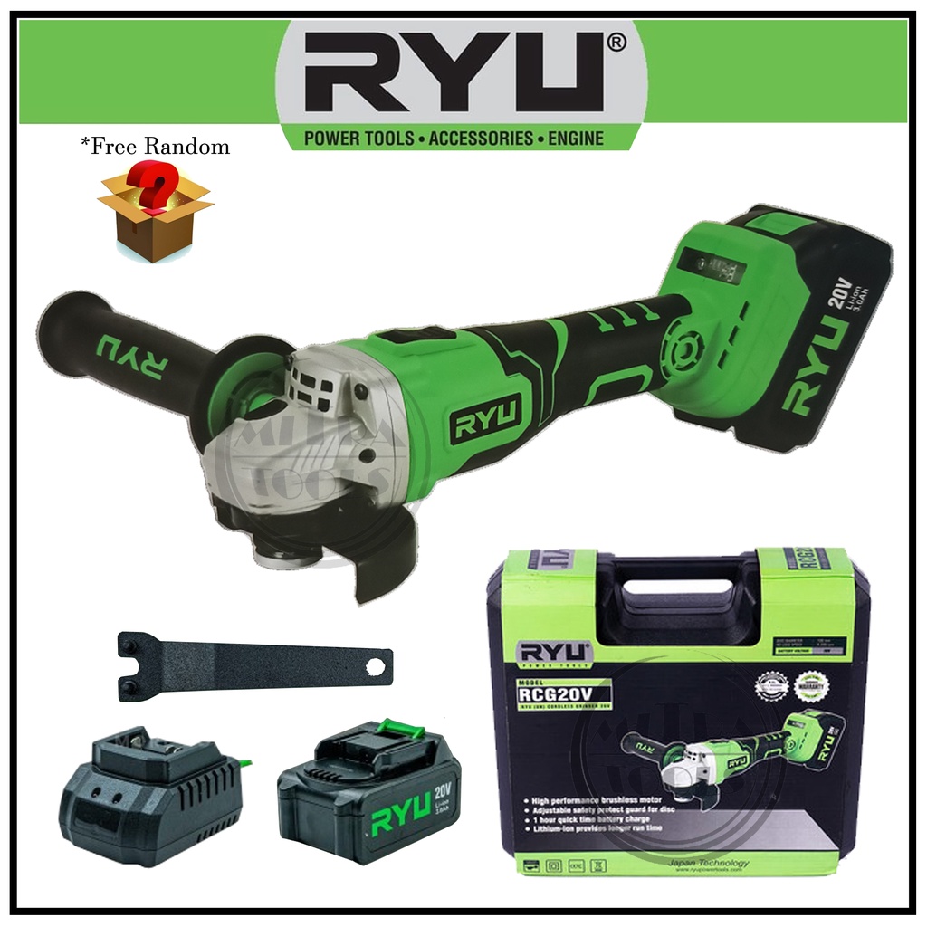 Jual RYU RCG 20V Mesin Gerinda Baterai / Cordless Gurinda Brushless ...
