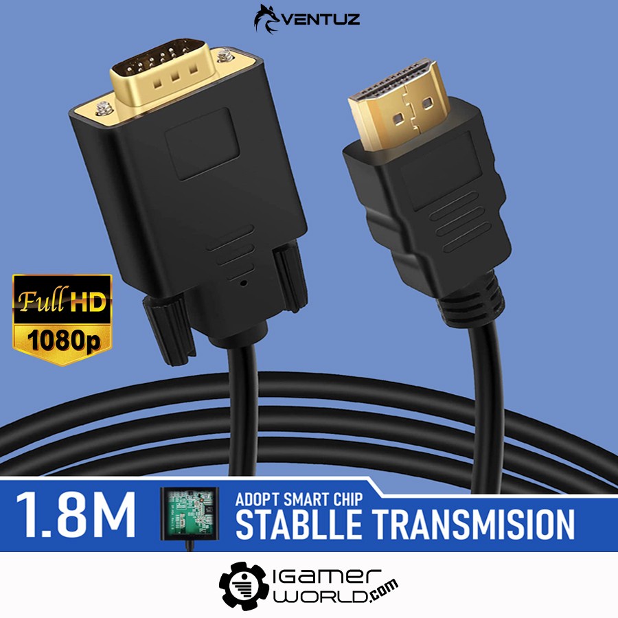 Jual Ventuz Converter Kabel Hdmi To Vga Male M Fhd Adapter Shopee