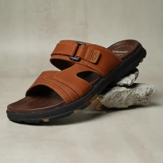 CAPHARNAUM [RAMBO 202] Sendal Selop Ban 2 Kulit Gesper Sandal Slop Slip On Kasual Pria Kulit Premium