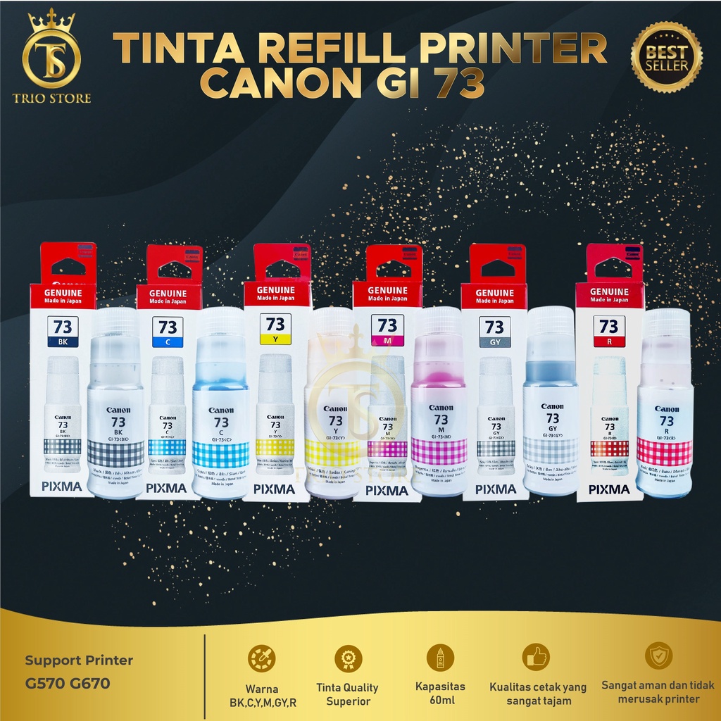 Jual Tinta Canon GI-73 Untuk Printer Canon G570 & G670 Hasil Foto Tajam