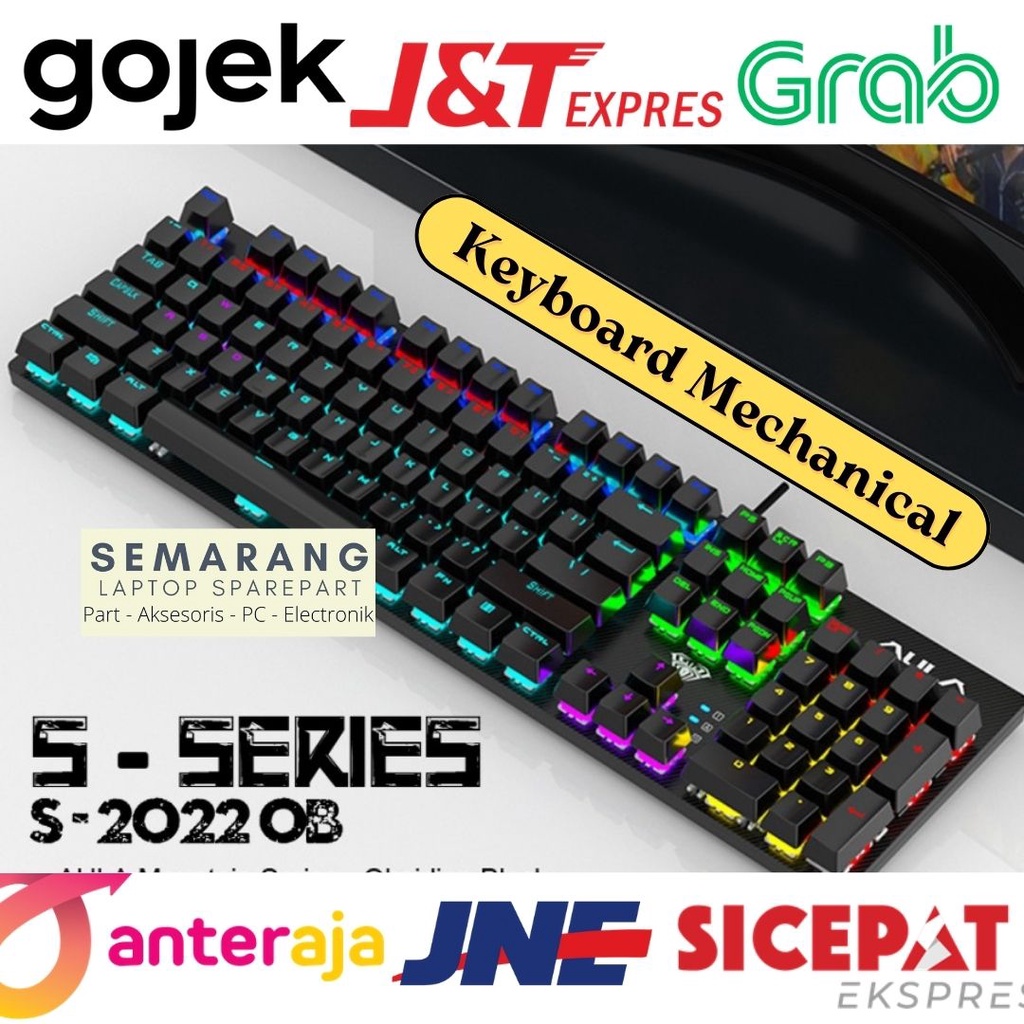 Jual AULA S2022 Keyboard Gaming Mechanical Mekanikal Rgb Blue Switch