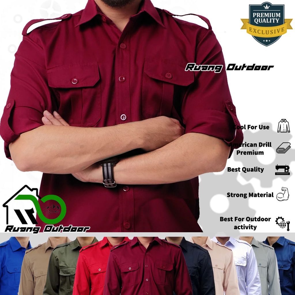 Jual Baju Kemeja Pdl Pdh Lapangan Lengan Panjang Pakaian Atasan