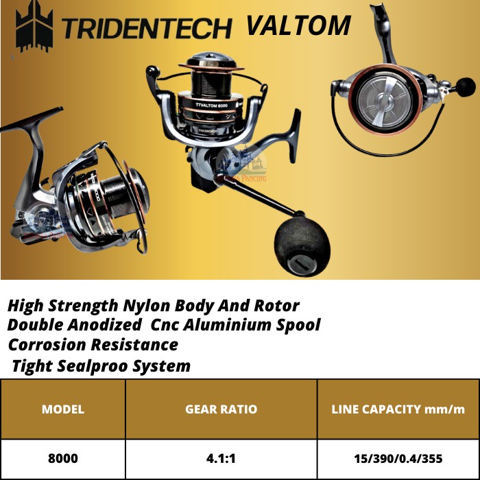 Jual Reel pancing TRIDENTECH VALTOM 6000 spinning reel,saltwater