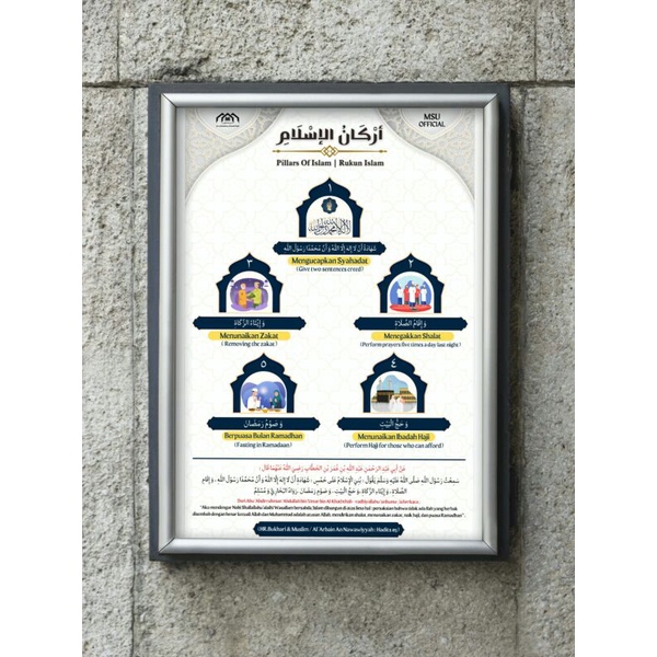 Jual Poster Edukasi Anak Tema Rukun Islam - 3 Bahasa || Inggris Arab ...