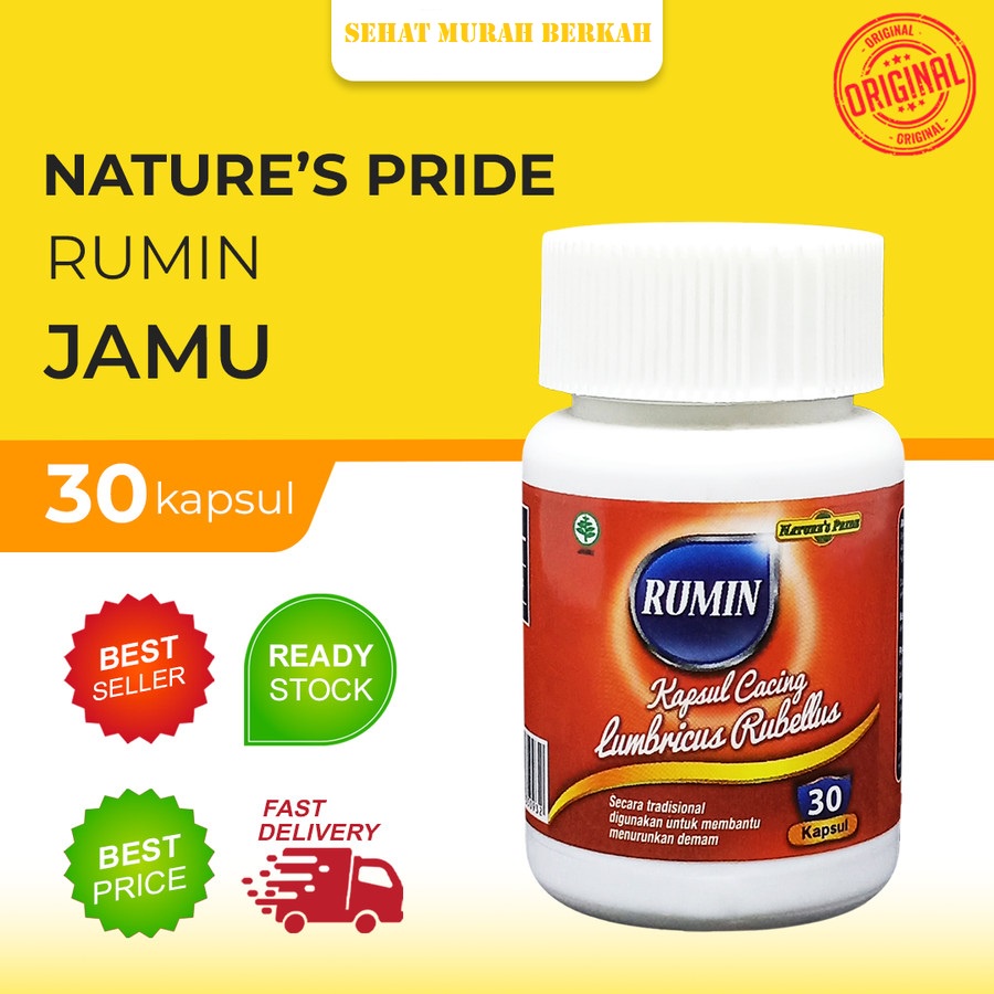 Jual RUMIN KAPSUL CACING LUMBRICUS RUBELLUS MENURUNKAN DEMAM 30 Kapsul ...