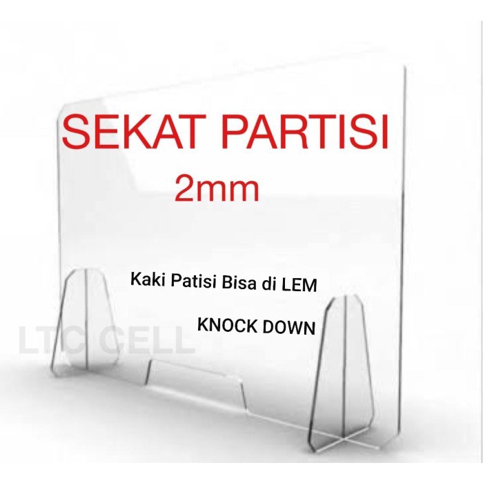 Jual Sekat Partisi Custom Acrylic Sekat Meja Ukuran Cm X Cm Tebal