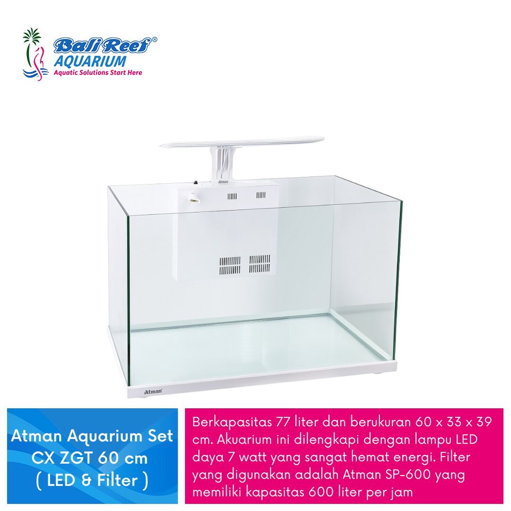 Jual Coral Reef Tank Freshwater Tank Atman ZGT-60 Aquarium Set Pompa ...