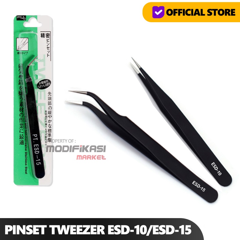 Jual PINSET VETUS TWEEZER BENGKOK LURUS LANCIP ESD 15 ESD 10 COIL KAPAS Shopee Indonesia