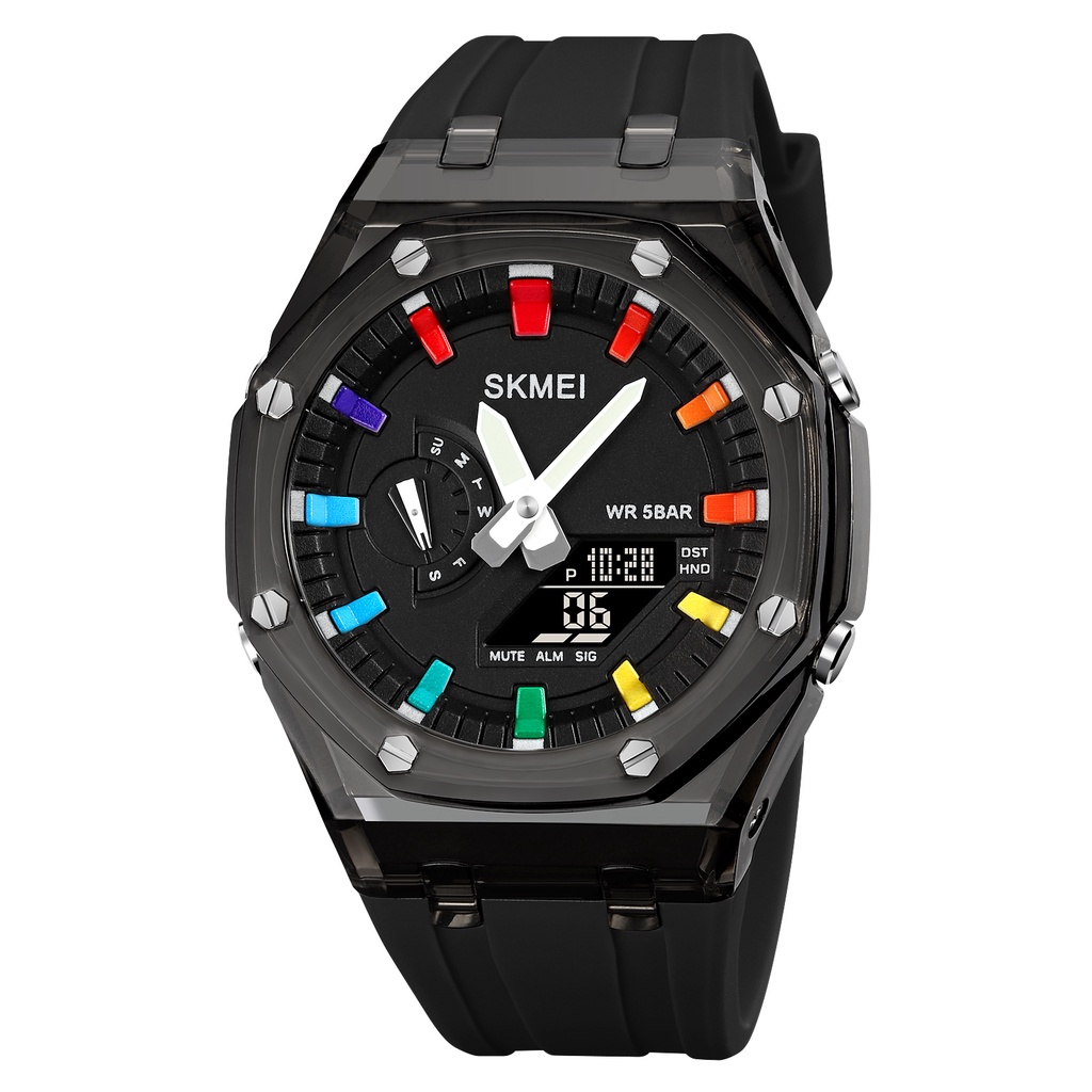 SKMEI 2100 Jam Tangan Pria Wanita Digital Analog Sport Watch Shockproof  Anti Air Bar WATCHKITE WKOS