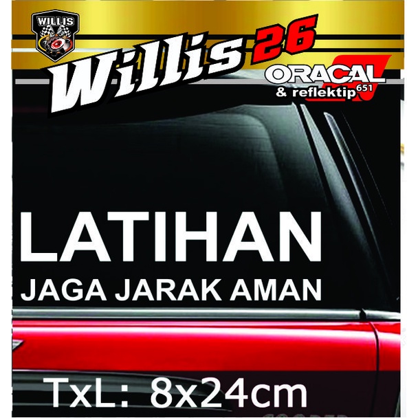 Jual Stiker Mobil Text Tulisan Latihan Jaga Jarak Aman Car Cutting Sticker Shopee Indonesia