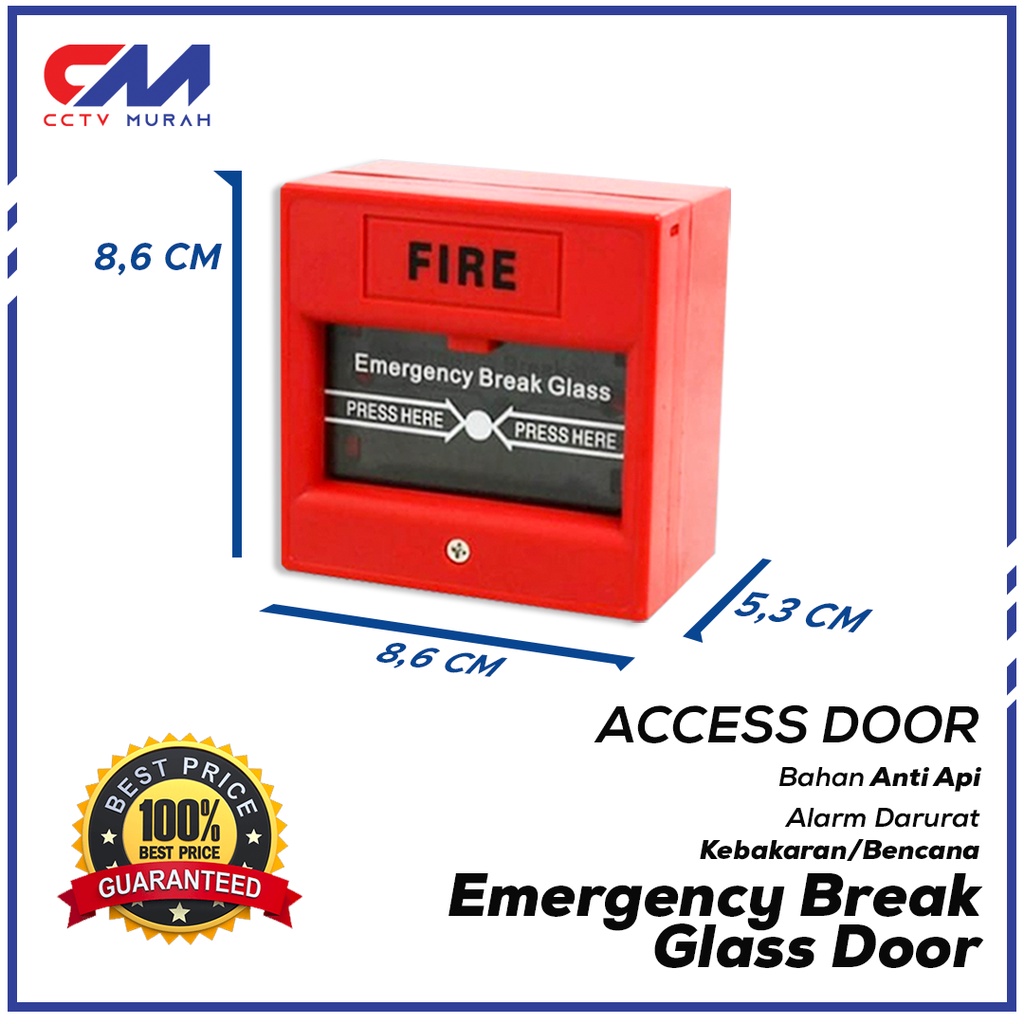 Jual EMERGENCY BREAK GLASS FIRE ALARM SWITCH TOMBOL DARURAT KEBAKARAN
