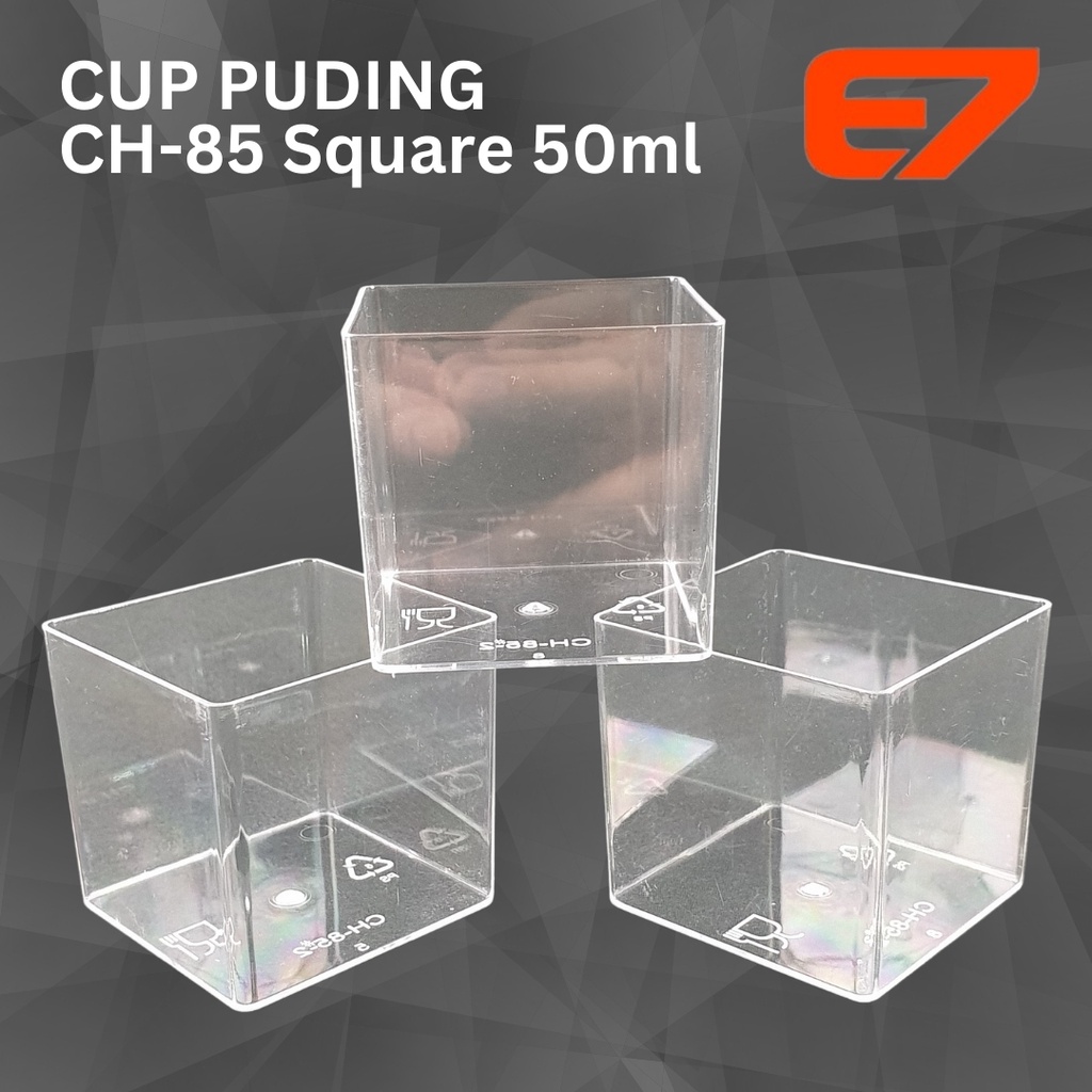 Jual Cup Puding Kotak Square 50ml - Dessert Cup, Jelly Cup, Mini Desset ...